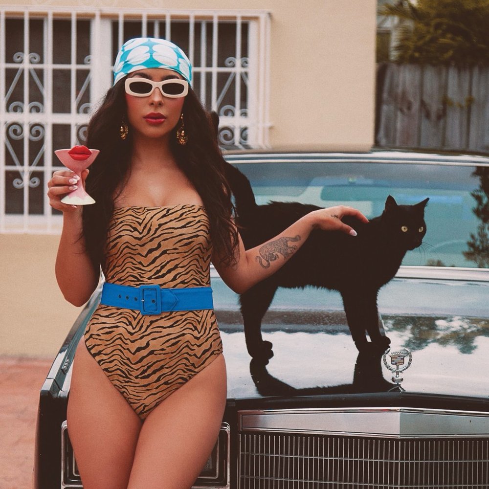 VIX paula hermanny suri tiger print swimsuit animal print bathing suit size m